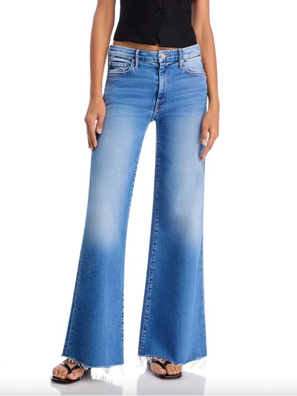 MOTHER Riding the Cliffside Roller Fray Crop Denim Jeans Size 24